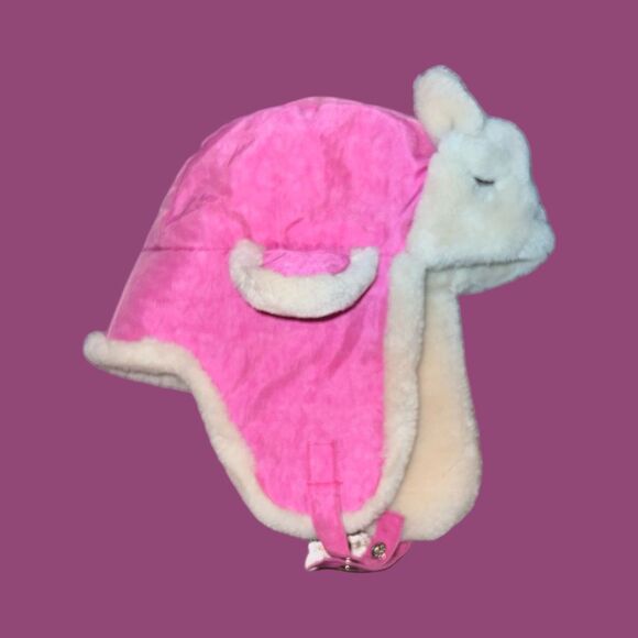 Youth Chaos Hot Pink Fuzzy Bunny Trapper Hat Ear Flaps OS - Picture 2 of 5